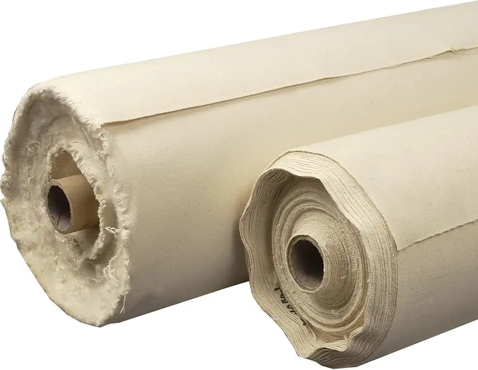 Creative Mark Unprimed Cotton Duck Deluxe Canvas Roll - 7 Ounce Single Fill Roll - 52" x 30 Yards - Uniform Medium Texture - Economy Cotton Sheeting - Bulk Un-Stretched Duck Canvas Fabric for Artists