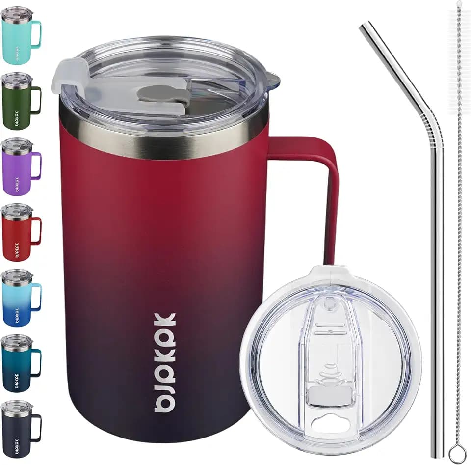 BJPKPK 25oz Insulated Coffee Mug with Handle, Stainless Steel Travel Mug