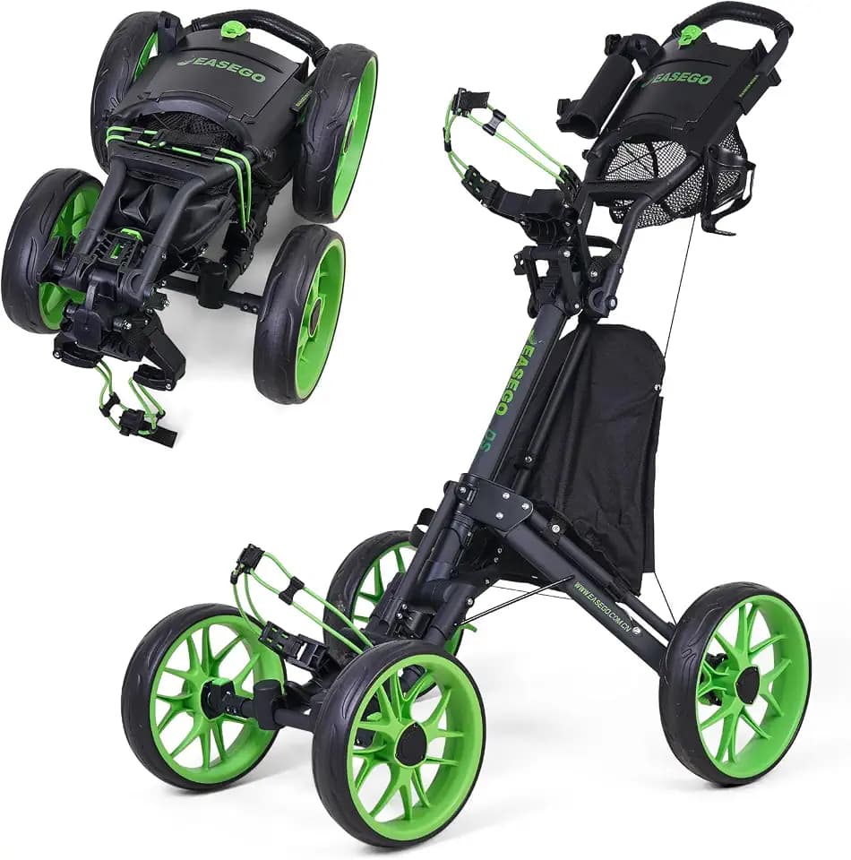 EASEGO Golf Push Cart 4 Wheel : Golf Walking Cart Golf Caddy Pull Carts
