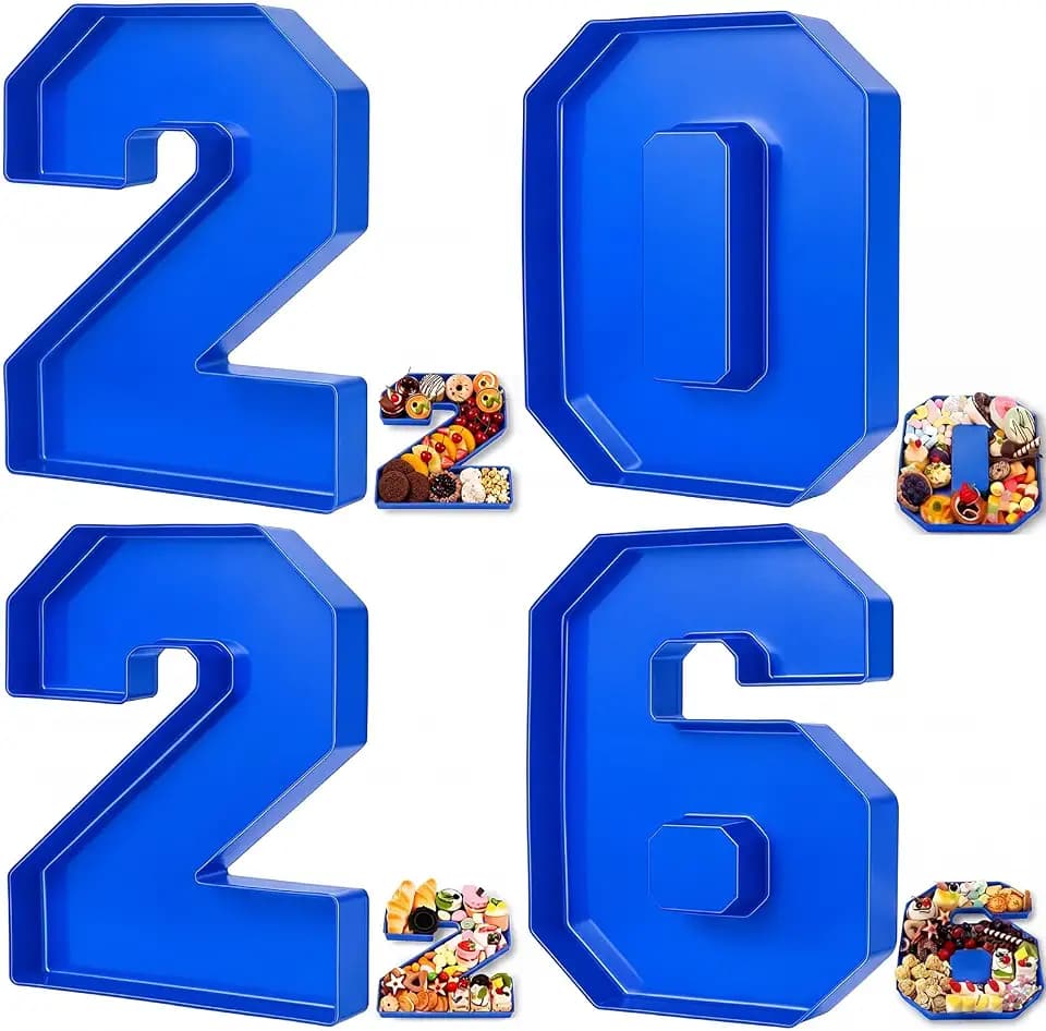 Tellingyou 2027 Charcuterie Number Fillable Plastic Tray,Royal Blue