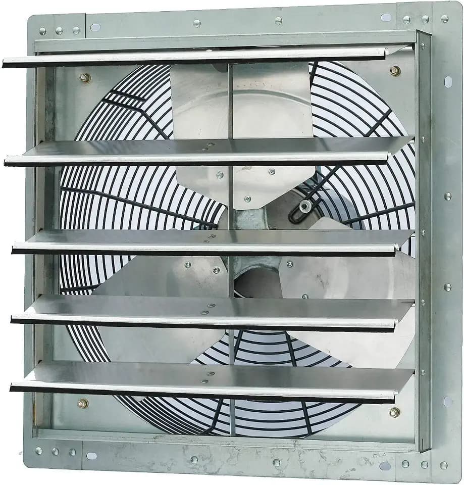 iLiving - 18" Wall Mounted Shutter Exhaust Fan - Automatic Shutter - Single Speed - Vent Fan For Home Attic, Shed, or Garage Ventilation, 3852 CFM, 5800 SQF Coverage Area, Silver (ILG8SF18S)