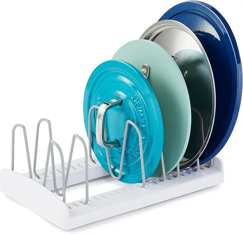 YouCopia StoreMore Adjustable Pot Lid Organizer, Standard, White