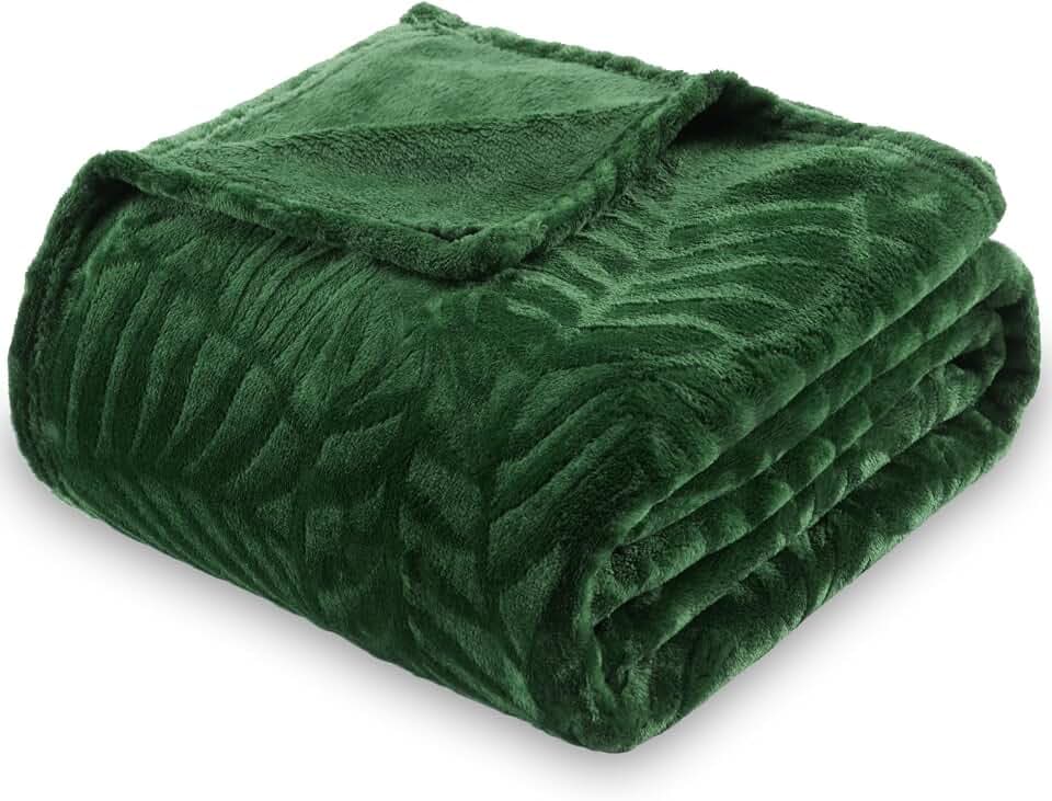 SOCHOW Super Soft Flannel Fleece Throw Blanket, 50 x 60 Inches, Olive Green