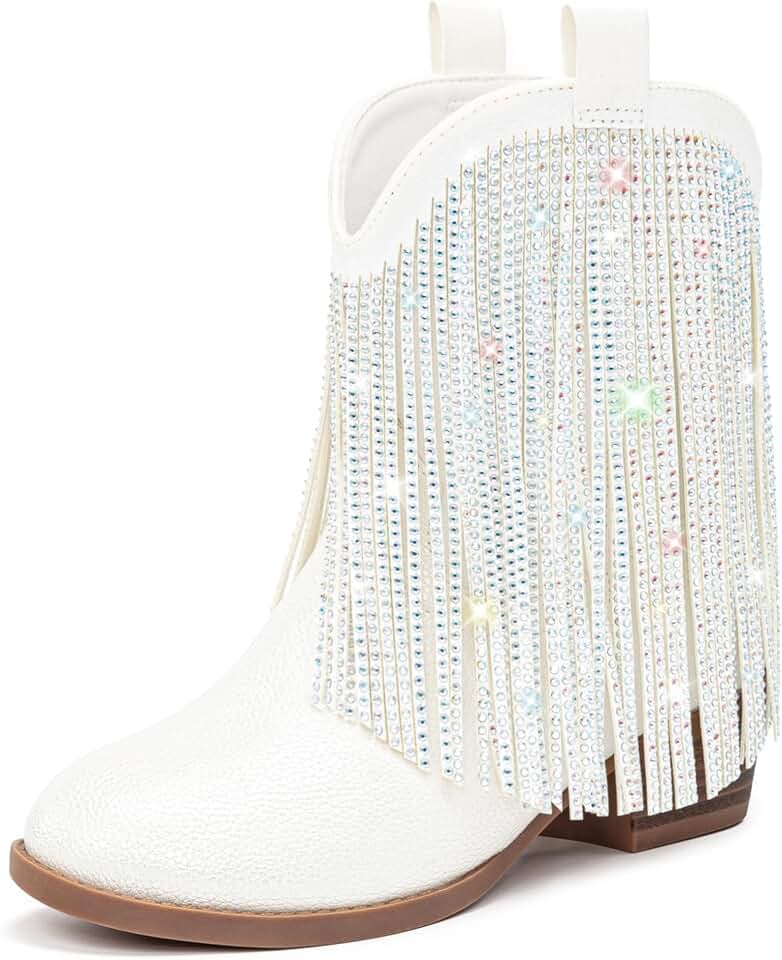 Dufannie Girls Cowboy Boots Toddler Cowgirl Boots for Little Big Kids