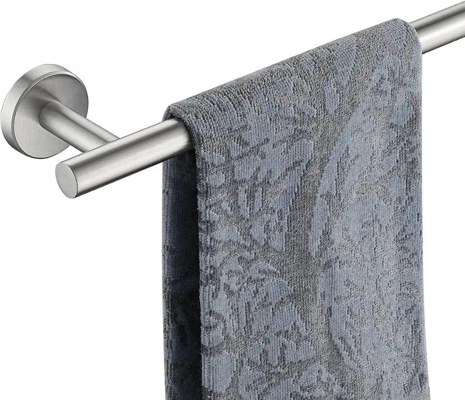 JQK Bath Towel Bar, 27 Inch 304 Stainless Steel Thicken 0.8mm Towel Rack Bathroom, Towel Holder Brushed Finished Wall Mount, Useable Length 24 Inch, TB110L24-BN