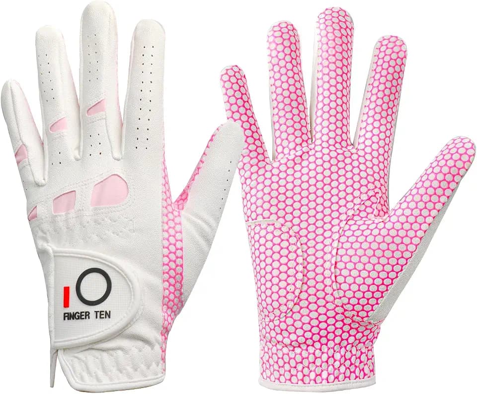 FINGER TEN Women's Golf Gloves All Weather Grip