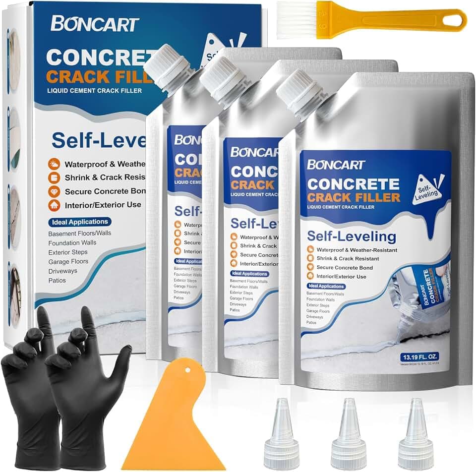 Concrete Crack Filler, Self-Leveling & Fast Drying, Waterproof, 39.57 Fl Oz
