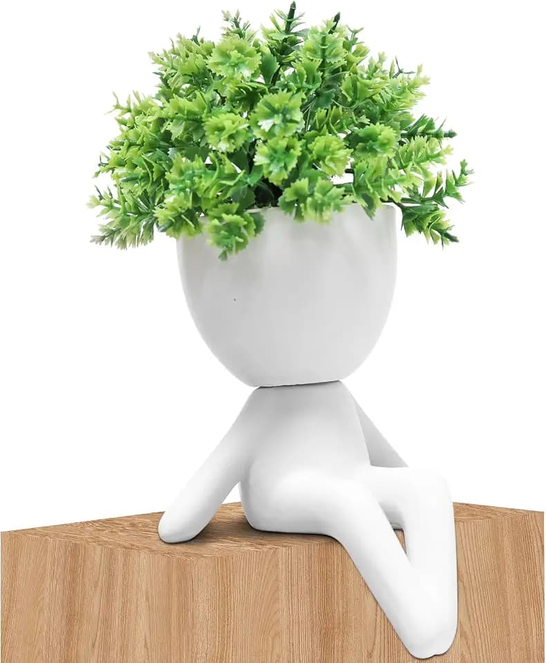 Zerzsy Fake Plant Room Decor - Funny Desk Decorations for Women - Cute Decoration for Work Office Plants for Desk Succulent for Women Office - Set of 1
