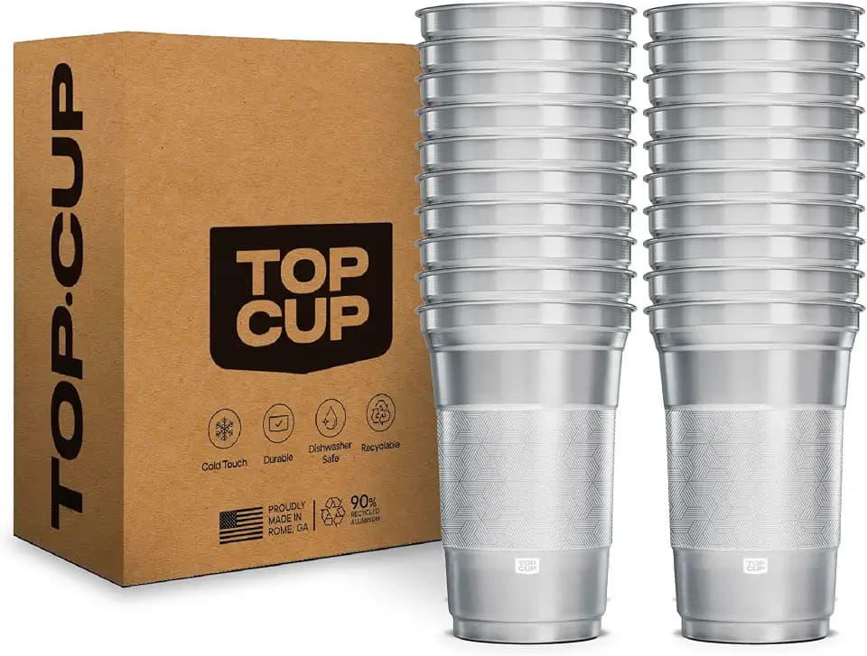 Top Cup Aluminum Party Cups, Stealth Design, 20oz, 20 Count