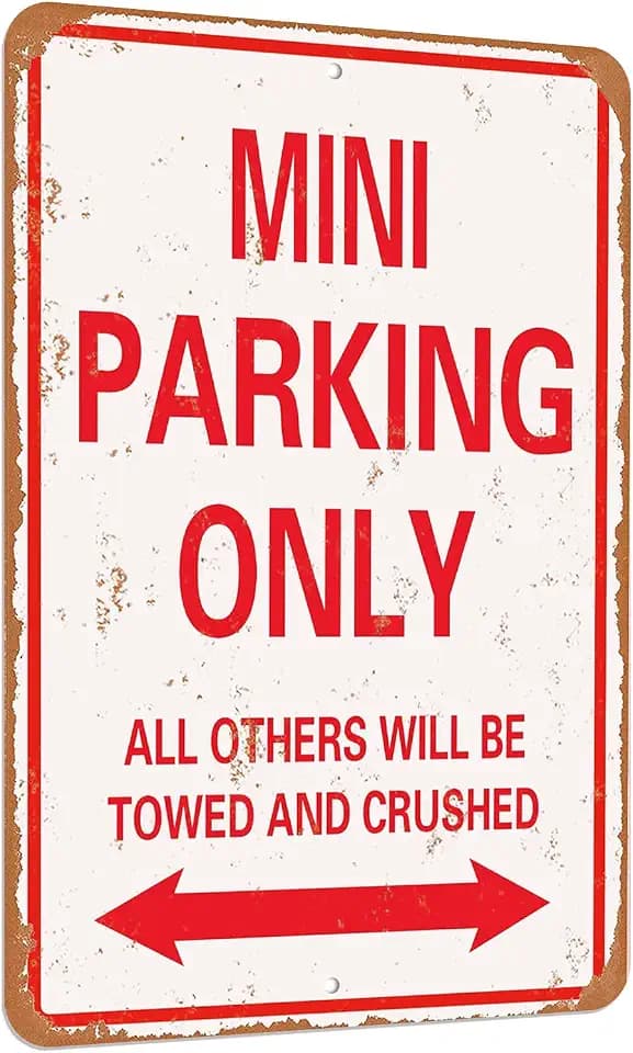 Saraheve Parking only Vintage Look Funny Mental tin Sign-8 X 12 inches-Aluminum