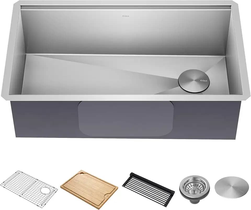 KRAUS Stainless Steel 32 in Undermount Kitchen Sink KWU110-32