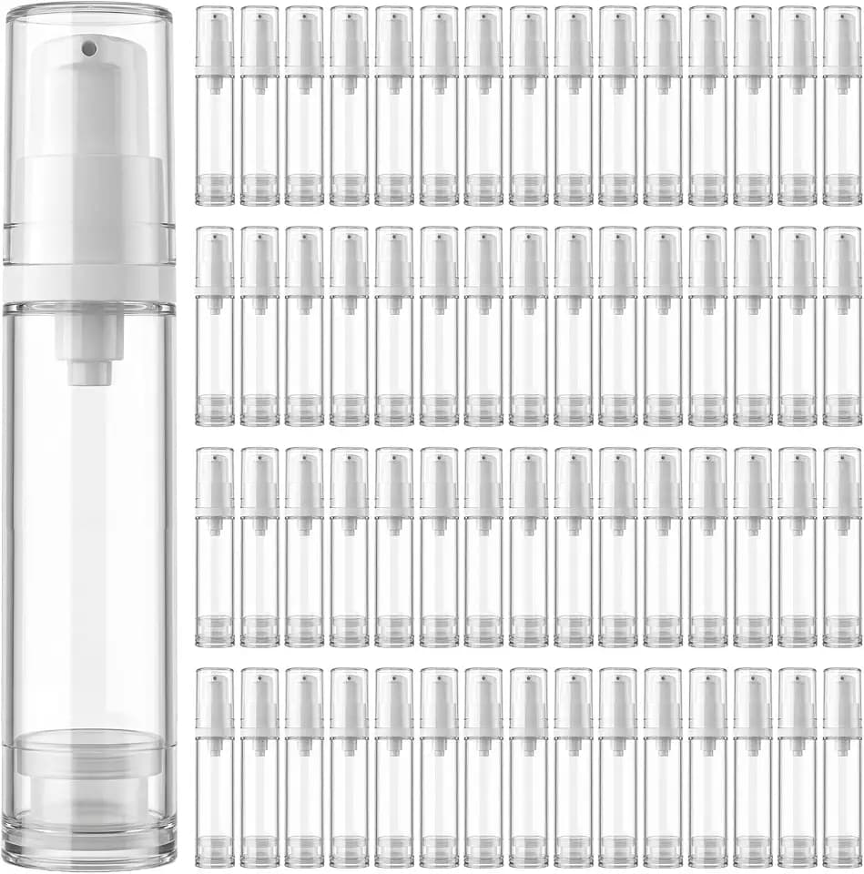 Zhehao 60 Pcs 10 ml Airless Pump Bottle Refillable Plastic Vacuum Dispenser
