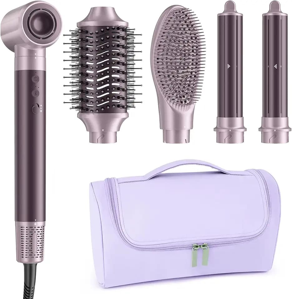 MESCOMB Dual Voltage Hair Dryer Brush - 5 in 1 Hair Styler for Travel