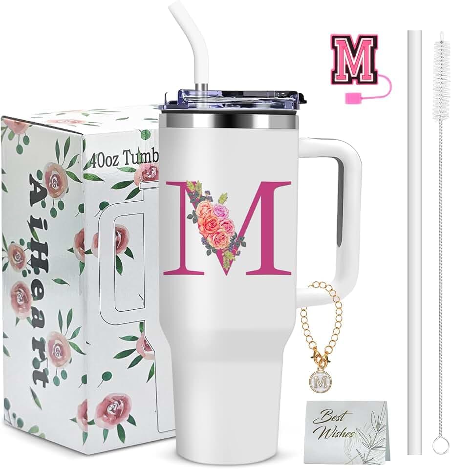 Monogrammed Gifts for Women,Gifts for Women,40oz Initial Tumbler