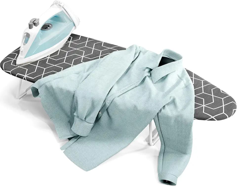 Small Ironing Board Tabletop, All-Metal Mesh Panel, for Dorm Apartment