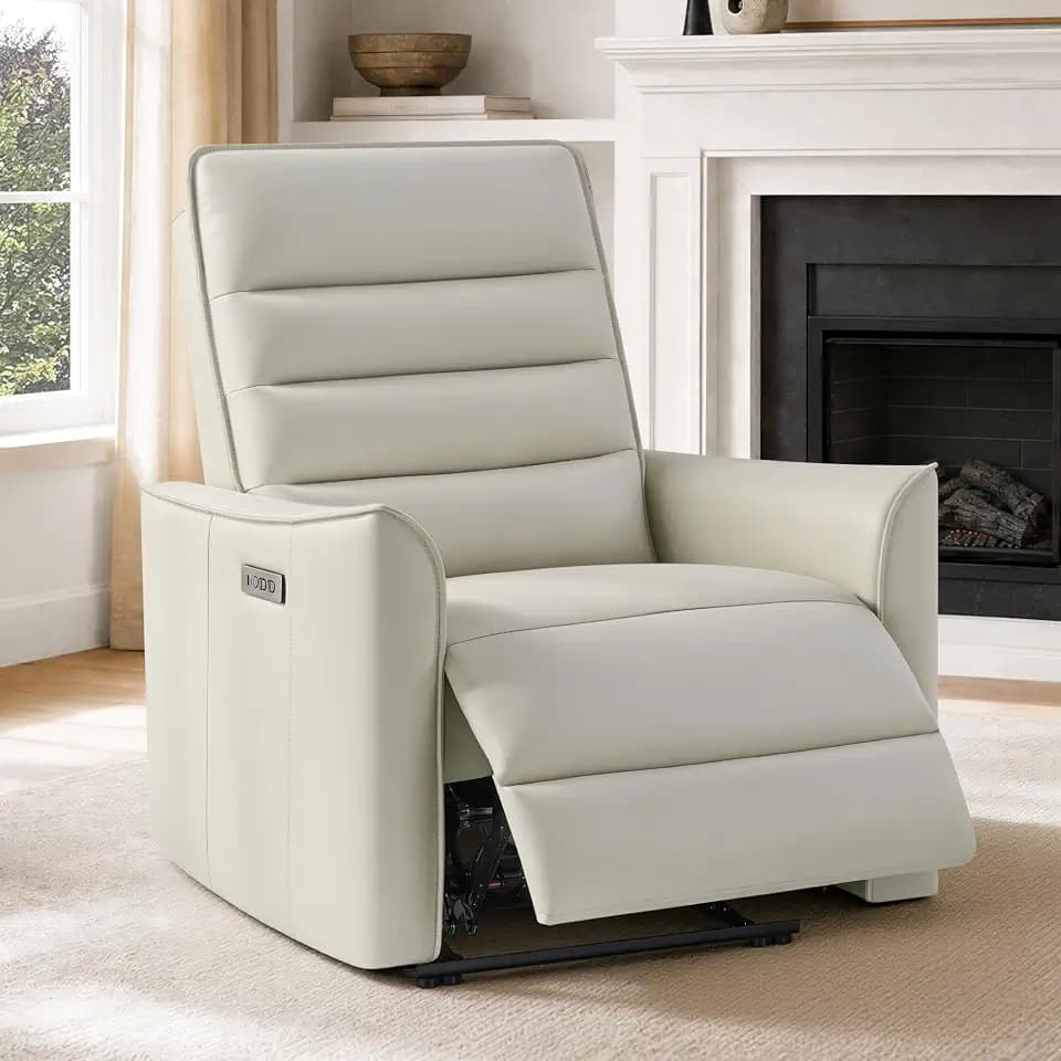 KISLOT Dual Motor Power Recliner Chair, Wall Hugger Armchair, Cream