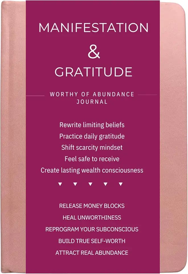 Manifestation Journal - Worthy of Abundance - Manifest Rich Life, Develop Millionaire Money Mindset - Daily Guided Gratitude Luxury Miracle Planner with Prompts for Women & Men Gift
