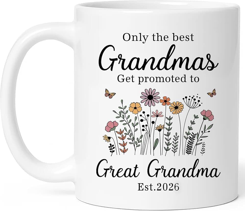 Promoted To Great Grandma Mug 2026 - Best Great Grandma Gifts for Pregnancy Announcement - Christmas, Birthday, Mothers Day Gifts for New Great Grandmother To Be