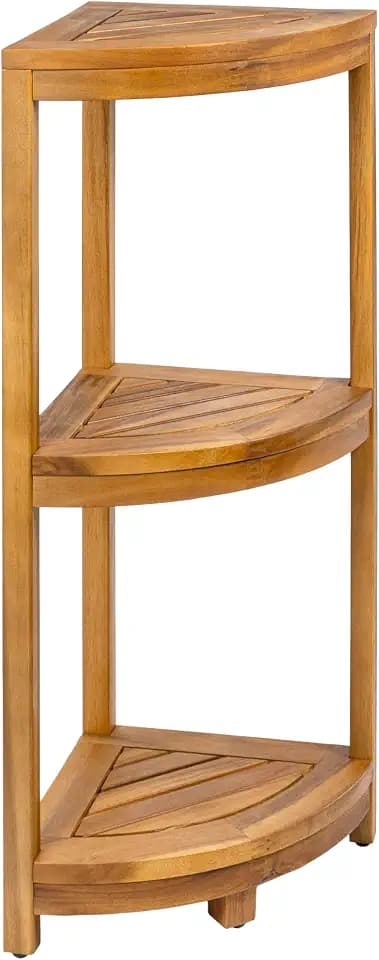 happimess Sela Corner Shelf 33" 3-Tier Acacia Wood, Natural