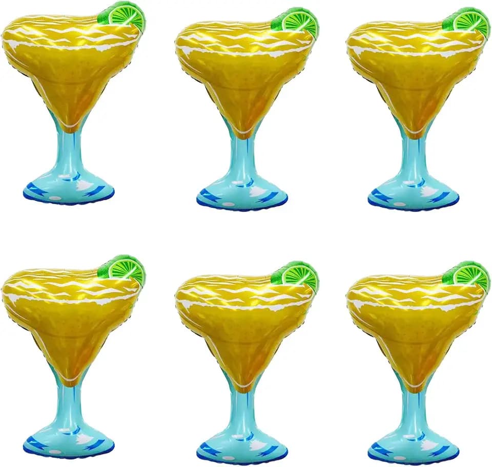 6PCS Large Margarita Bottle Mylar Balloon for Fruit Summer Lime Lemon Party Decorations Margarita Themed Birthday Decorations