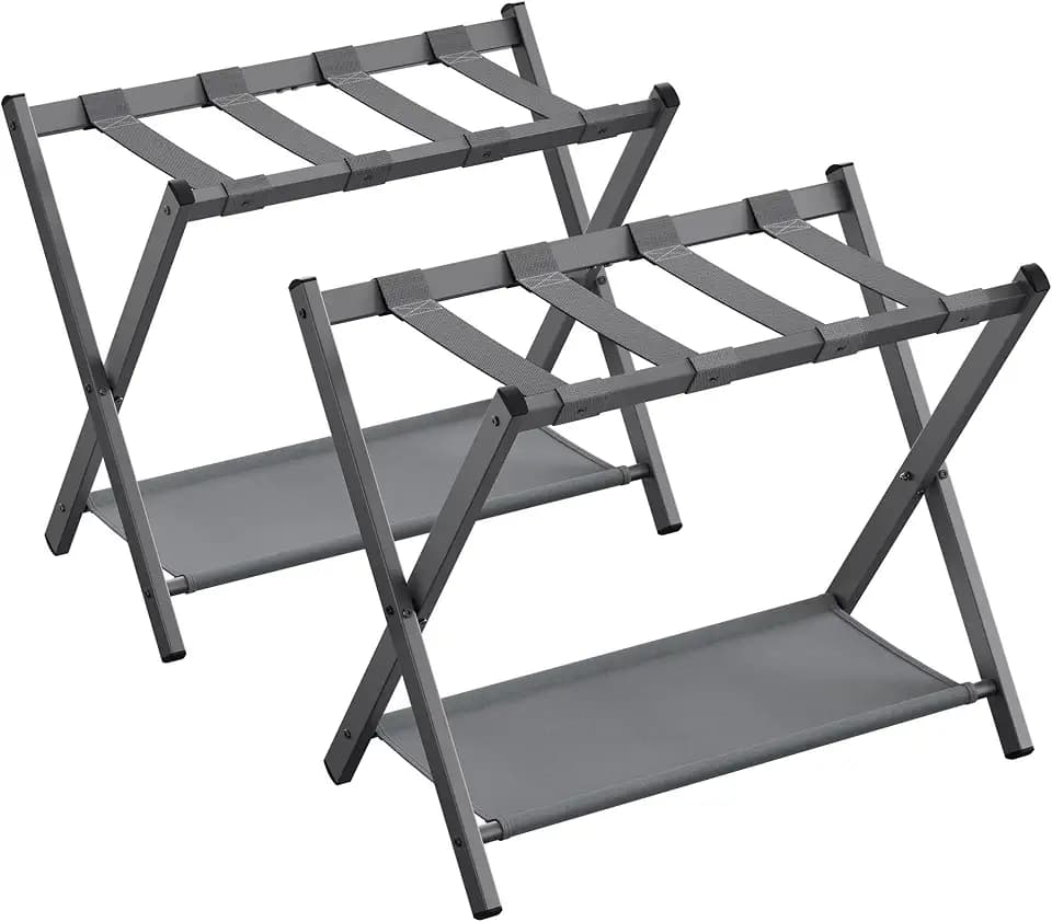 SONGMICS Luggage Rack, Foldable, Steel, PA Plastic, Oxford Fabric
