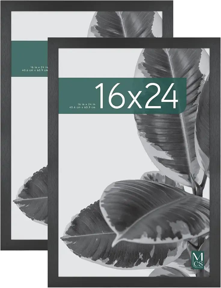 MCS Studio Gallery Poster Frame, 16x24, Black Woodgrain, 2-Pack