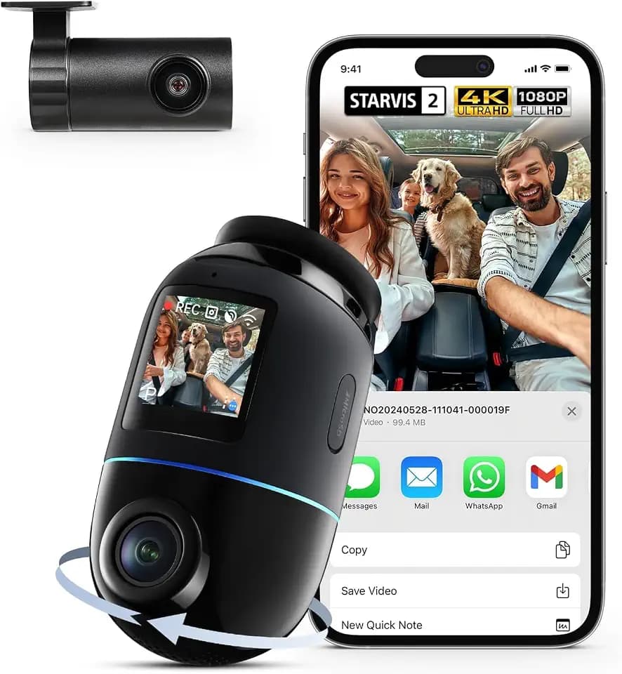 70mai Dash Cam 4K Omni, Dashcam Vorne Hinten Dual STARVIS 2 IMX678 HDR