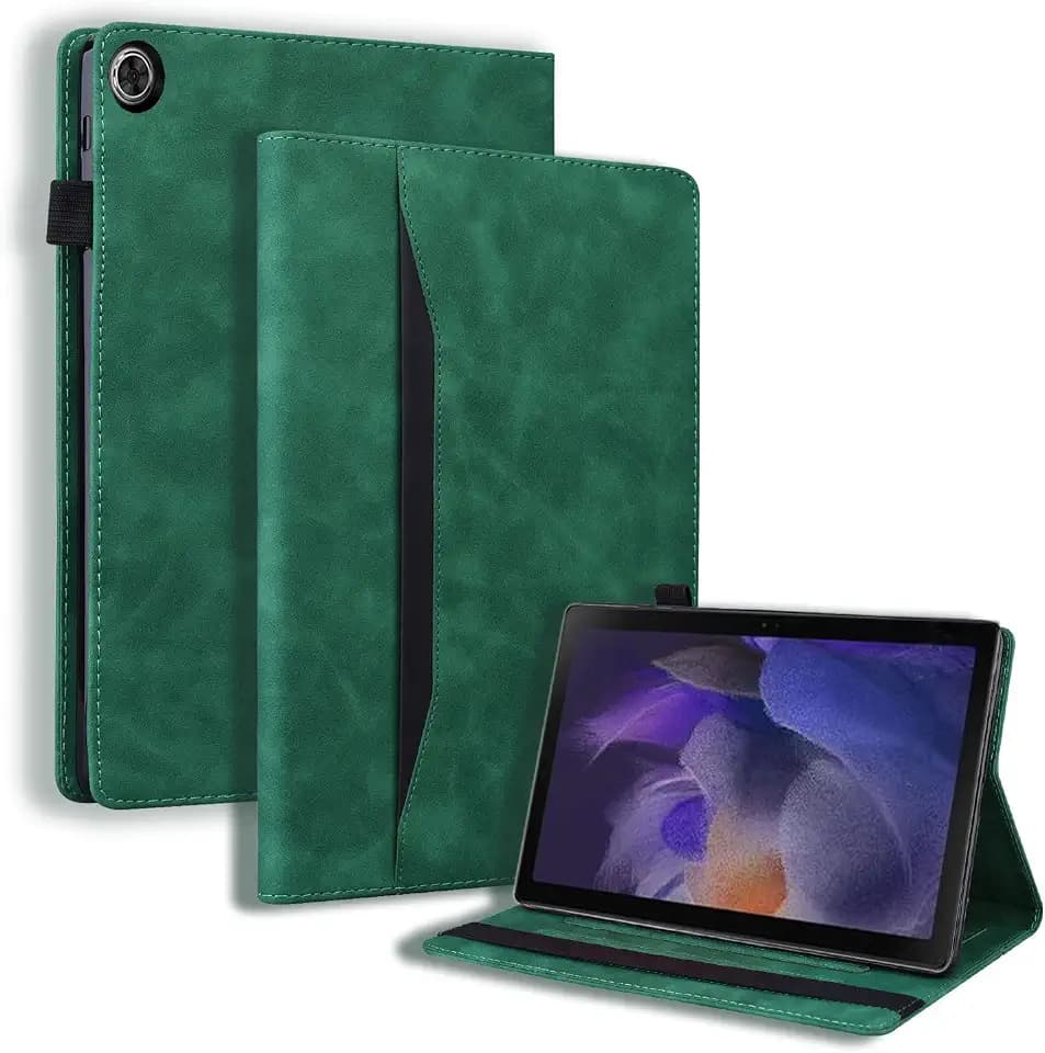 Samsung Galaxy Tab A8 Hülle 10.5 Zoll (2021 Version) PU-Leder mit der Stand Funktion Tablet Case mit Auto Schlaf/Aufwach Schutzhülle für Samsung Galaxy Tab A8 Hülle SM-X205/X200 (Grün)