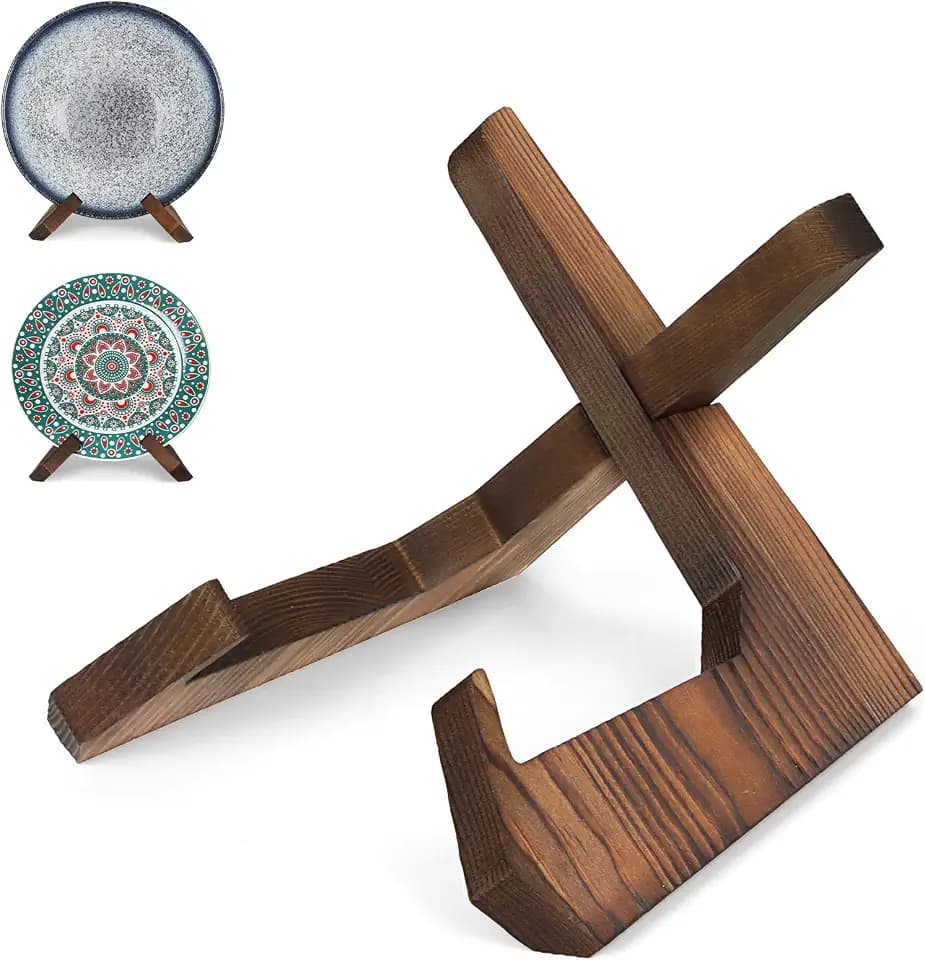 PUERSI Wooden Bowl Display Stand, 6.5 Inch Bowl Holder, Display Holders