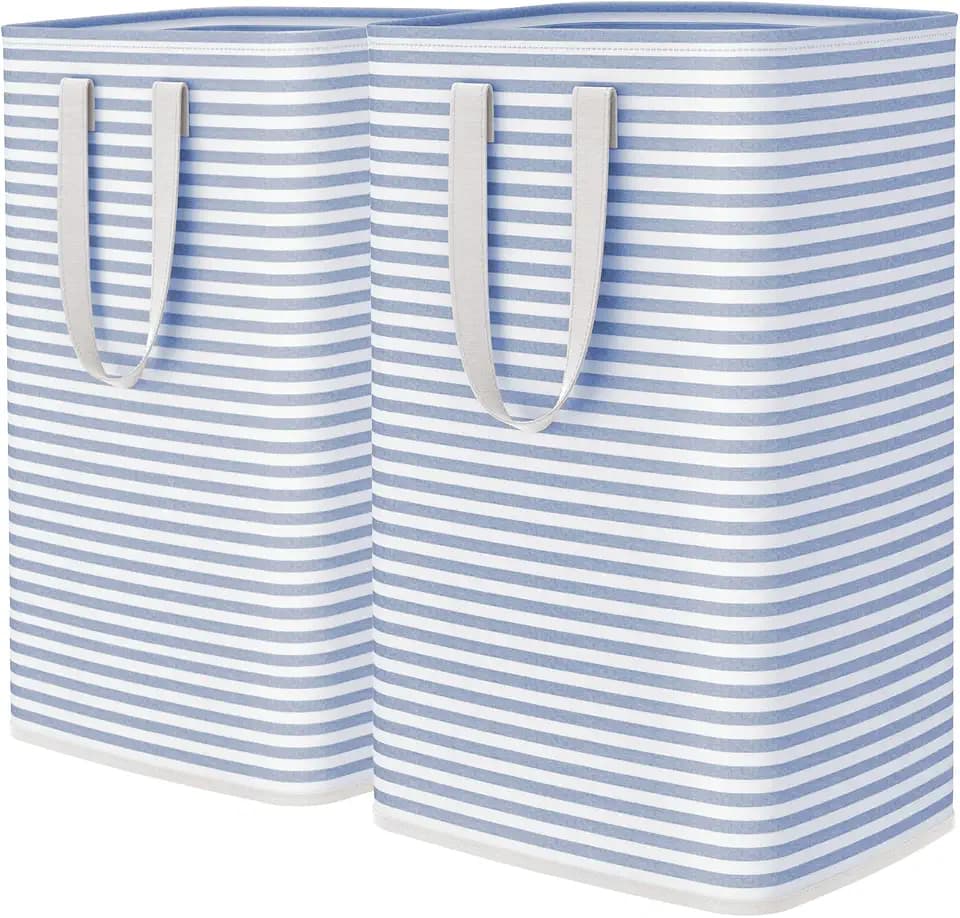 Lifewit 80L Large Laundry Baskets, Laundry Hampers Bags, 2 Pack, Blue