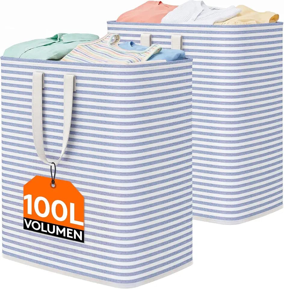 Lifewit 100L Large Laundry Baskets, Laundry Hampers Bags, 2 Pack, Blue
