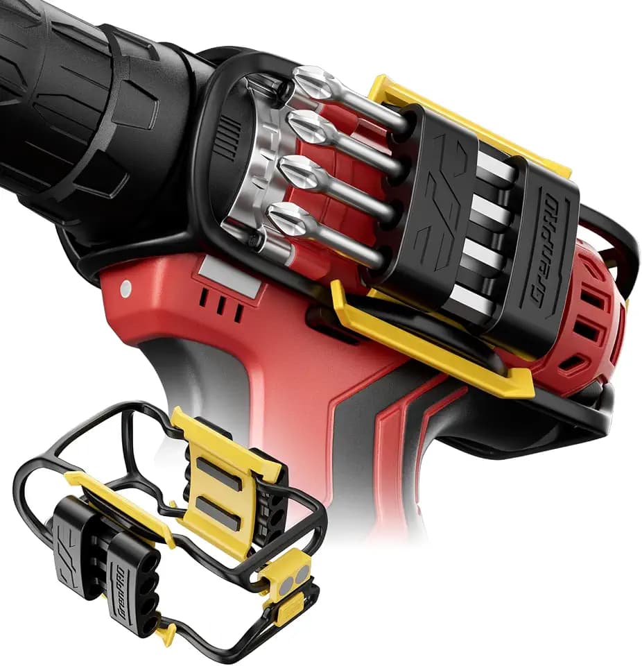 GRENPRO Magnetic Bit Holder for Cordless Drills, 8 Bits, Left/Right Mount