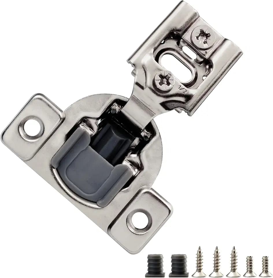 10 Pcs 1/2" Overlay Soft Close Cabinet Hinges 105° 3 Way Adjustable