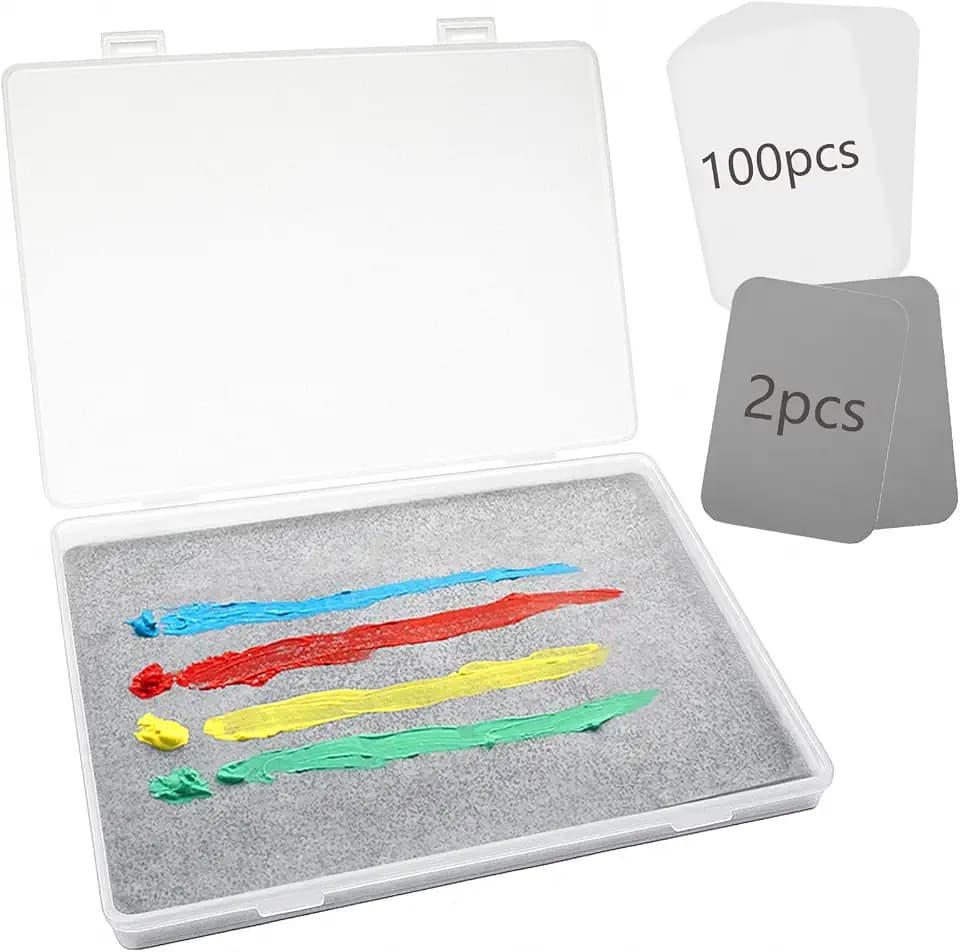 Stay Wet Palette for Acrylic Painting, Wet Pallets for Painting Miniatures Include Wet Pallete Tray, 2 Pcs Sponges and 100 Pcs Hydro Paper to Keep Paint Stay Wet
