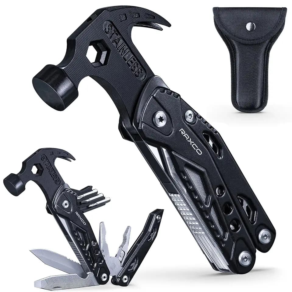 Vatertag Geschenk, RAXCO 15 in 1 Multitool Hammer Plier und Multifunktionswerkzeug Multitool Zange für Camping, Geschenke für männer ihn vater papa ihrem Freund