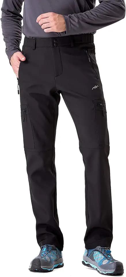 TRAILSIDE SUPPLY CO. Men's Fleece Lined Insulated Pants Softshell Pants,Water and Wind-Resistant