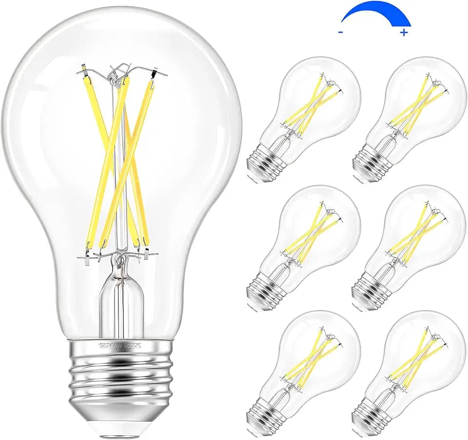 Brightever A19 LED Edison Light Bulb Dimmable, 8W E26 Bulbs 60W Equivalent