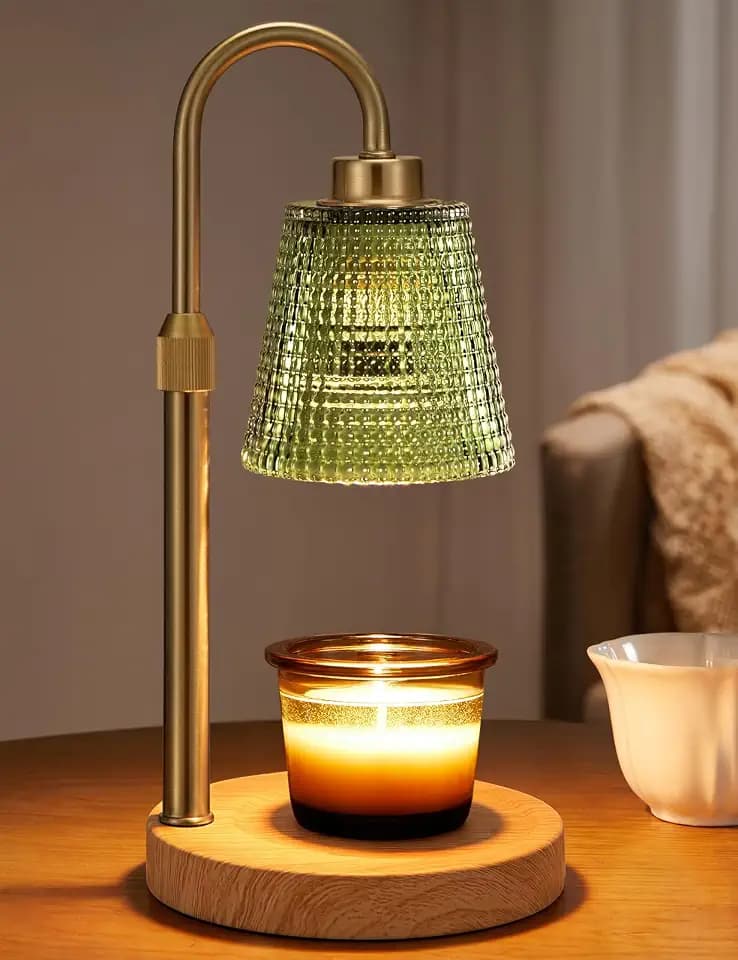 Sage Green Candle Warmer Lamp with Timer Home Decor Gifts for Women