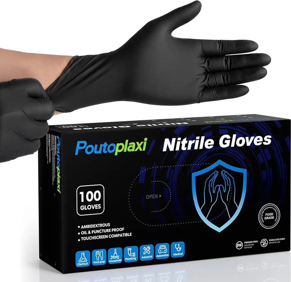 Nitrile Disposable Gloves 5 Mil, Large, 100 Count