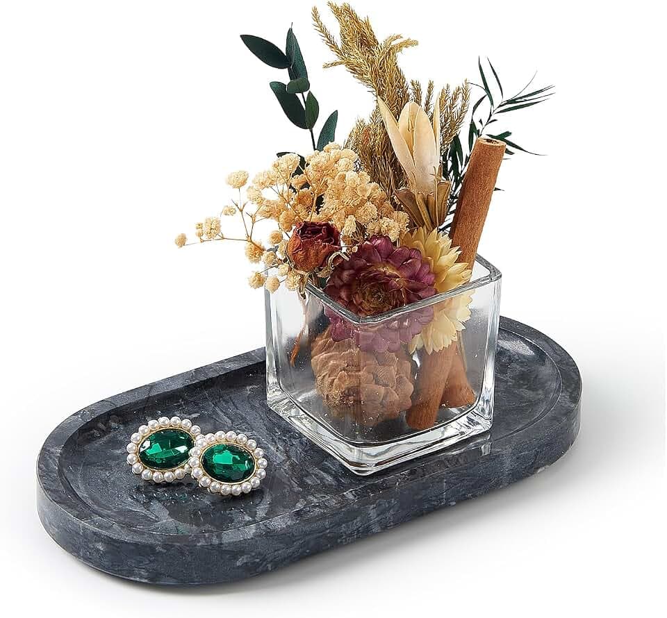 Natural Marble Vanity Tray, Marble Tray for Bathroom countertop