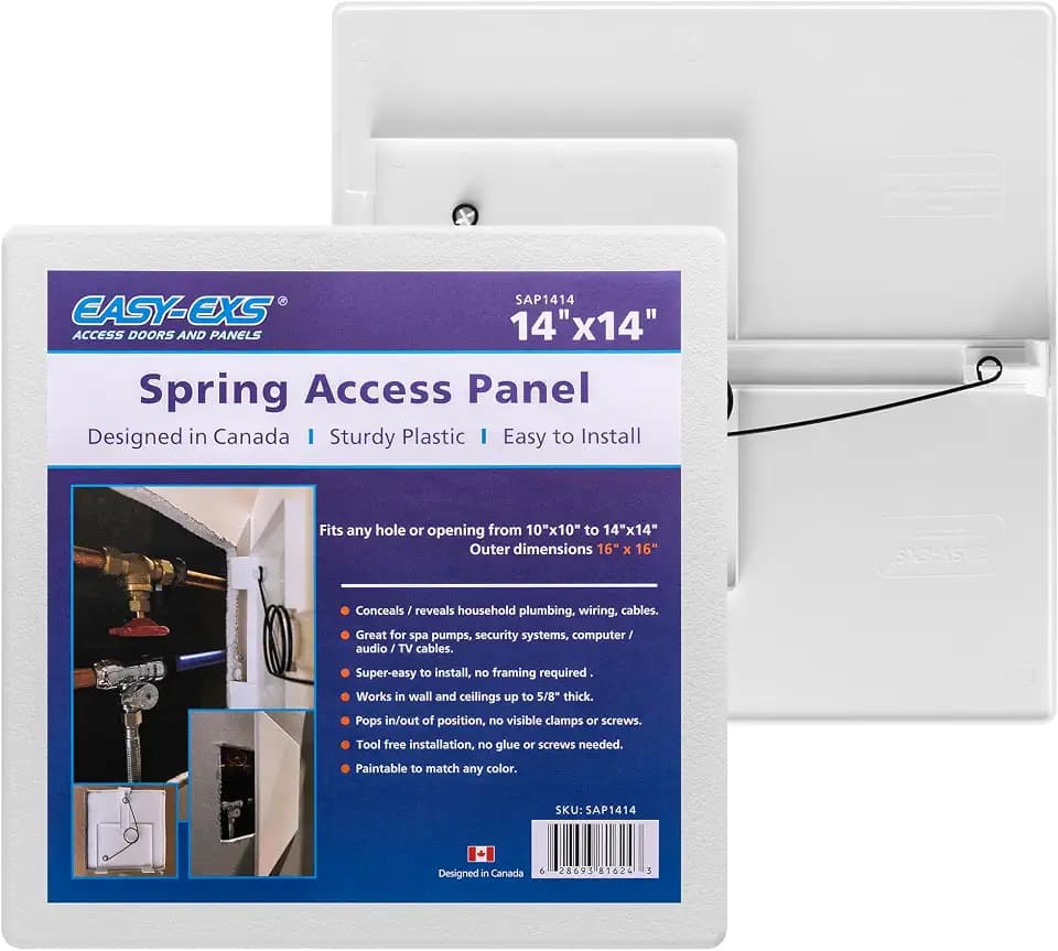 EASY-EXS Access Panels Spring-Fit 14"x14" (External 16"x16") Square (SAP1414) for Drywall, celing, Electrical, Plumbing Hole Covers
