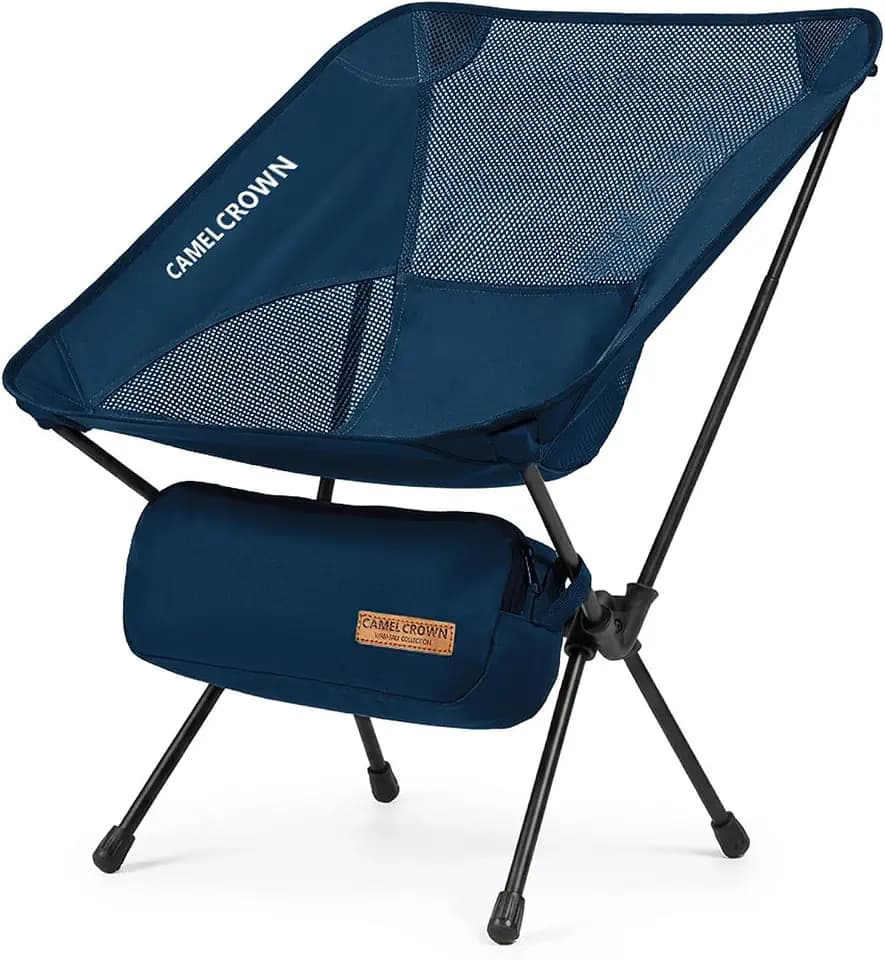 CAMEL CROWN Camping Chair Heavy Duty Backpacking Chair - Ultra-Light Folding Chair with Carry Bag, Portable Compact for Outdoor, Lawn, Hiking, Beach, Picnic