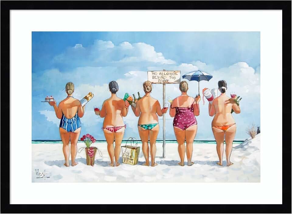 Amanti Art Framed Wall Art, Funny Print, Blue Whimsical Decor