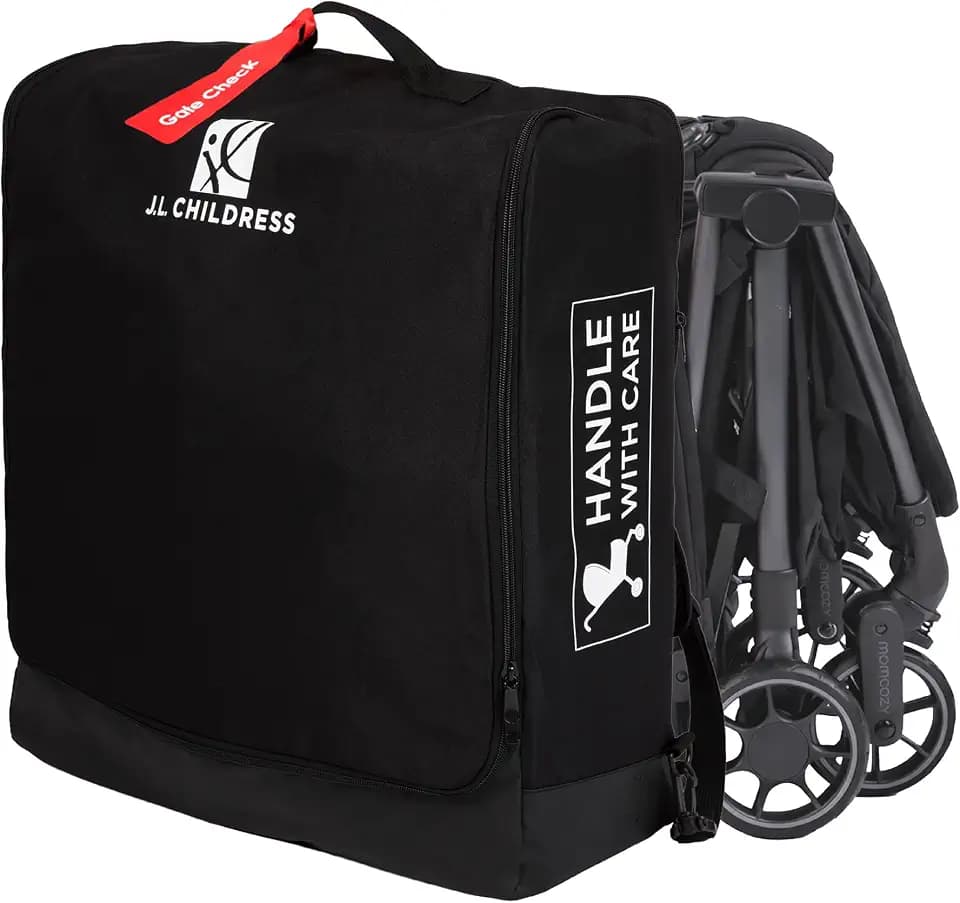 J.L. Childress Compact Stroller Travel Bag for Airplane - Unpadded, Black