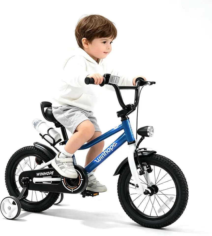WinHope Kids Bike with Headlight, 12-20 Inch Pedal Bike for 2-12 Boys Girls