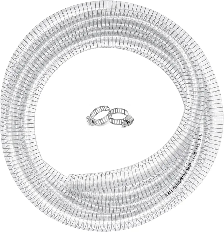 Suction Hose 3/4"id 10ft Clear Wire Reinforced PVC Vinyl Tubing