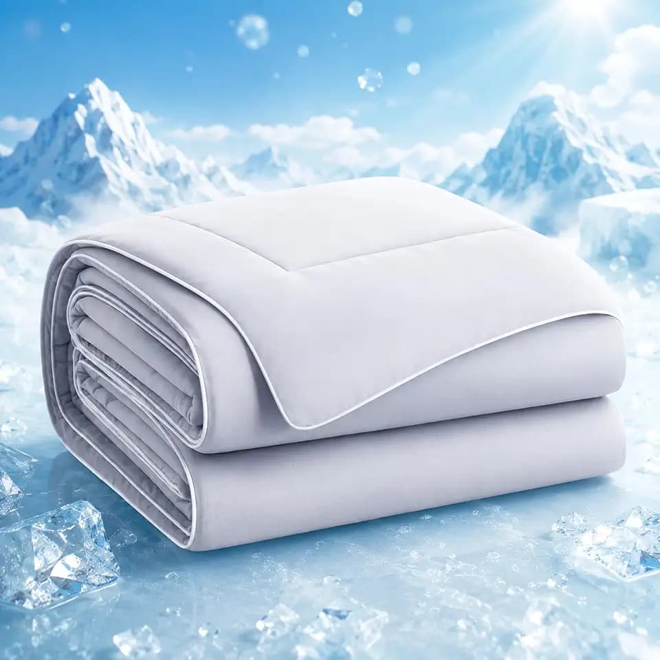 Summer Cooling Comforter King Size, Gray, 90 x 104 Inches