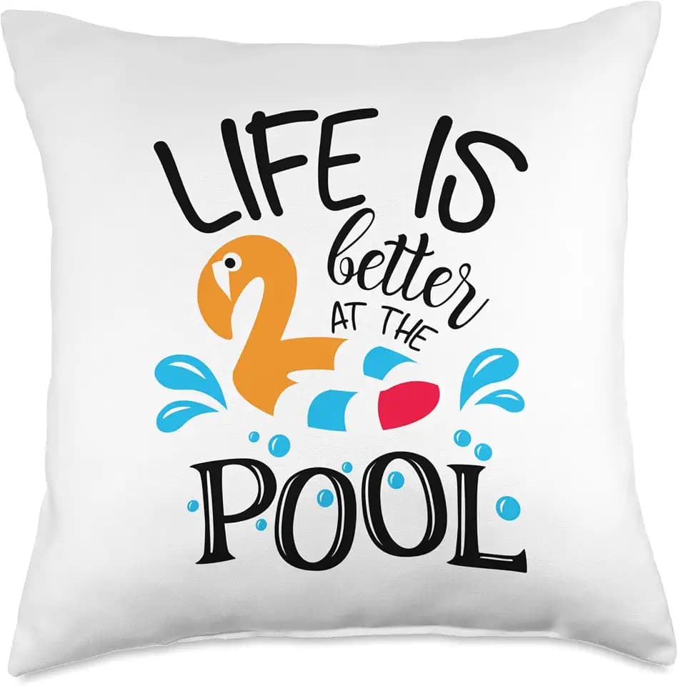Vacation Mode Summer Beach Life is Better at the Pool Funny Throw Pillow
