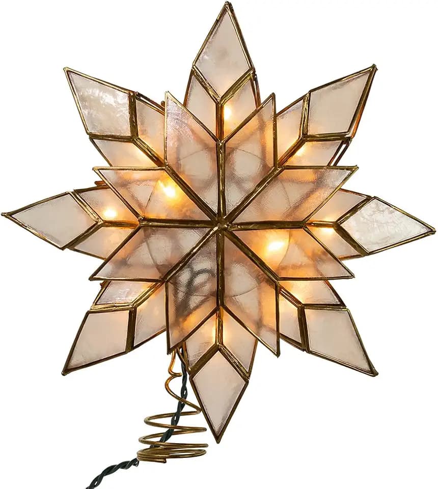Kurt Adler UL 10L Capiz Clear Star Treetop