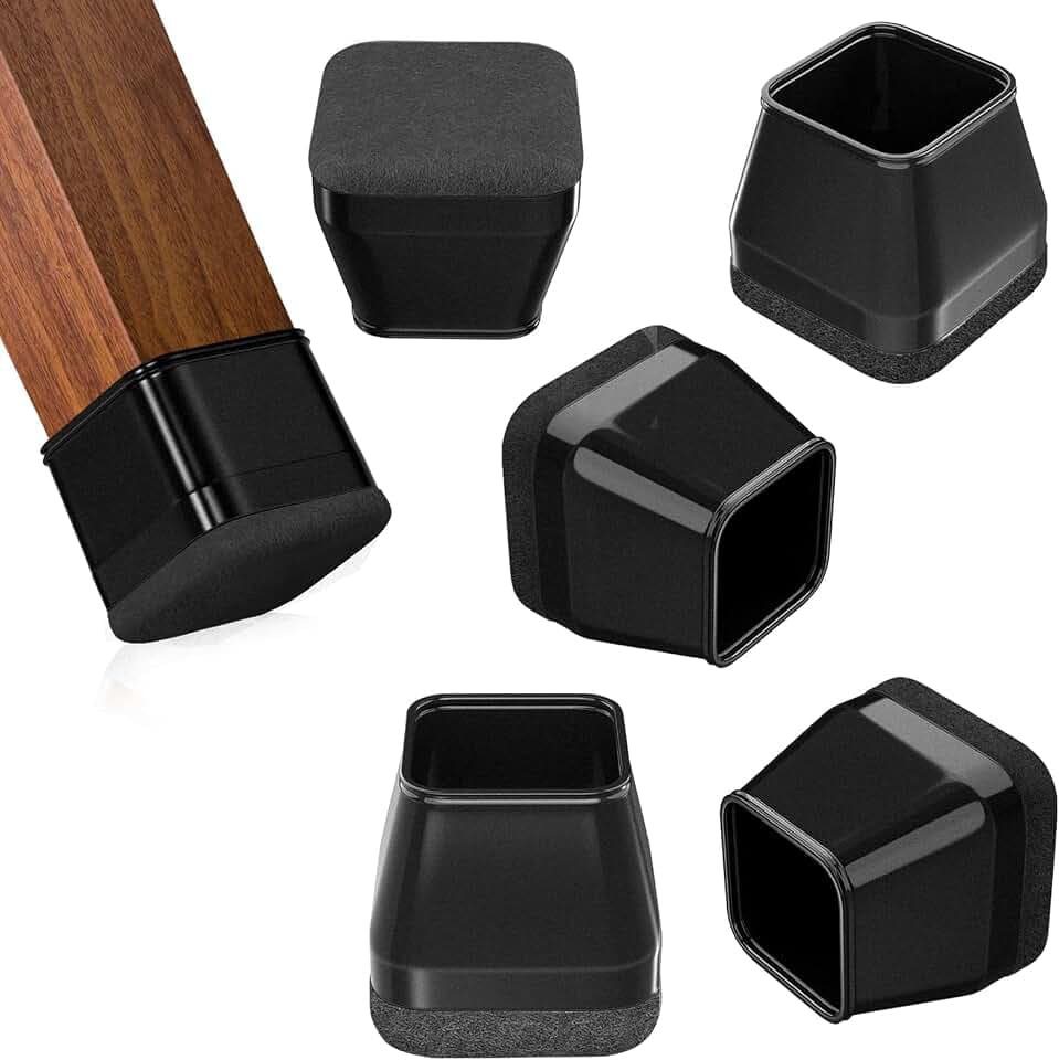 BAIPOK 16Pcs Square Chair Leg Floor Protectors with Thickened Felt Pads